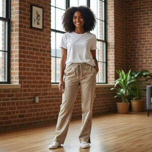 Peaches Uniforms Womens Size 3XL Beige Khaki Drawstring Scrub Pants New